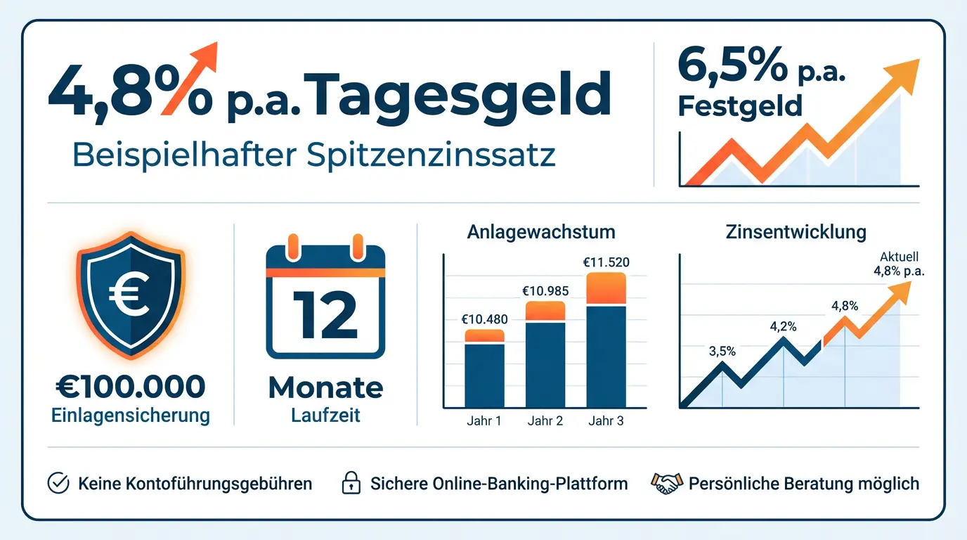Marktentwicklung und Zinssätze für Sparguthaben in Deutschland - Infografik